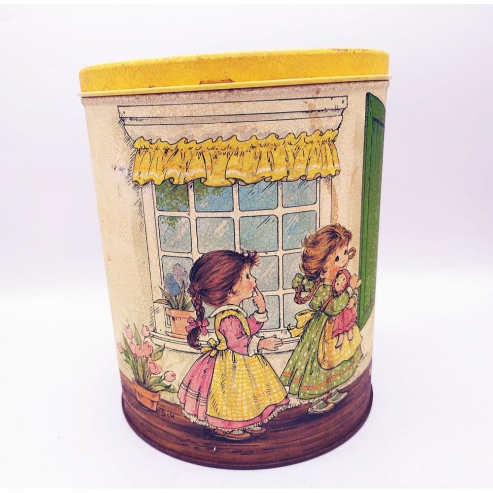 Vintage Tin Can Children Story Cookie Thief Potpourri Press Made In USA 7.5 In